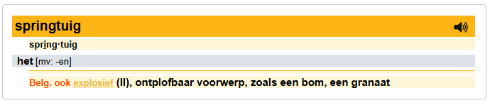Springtuig: Belg. explosief